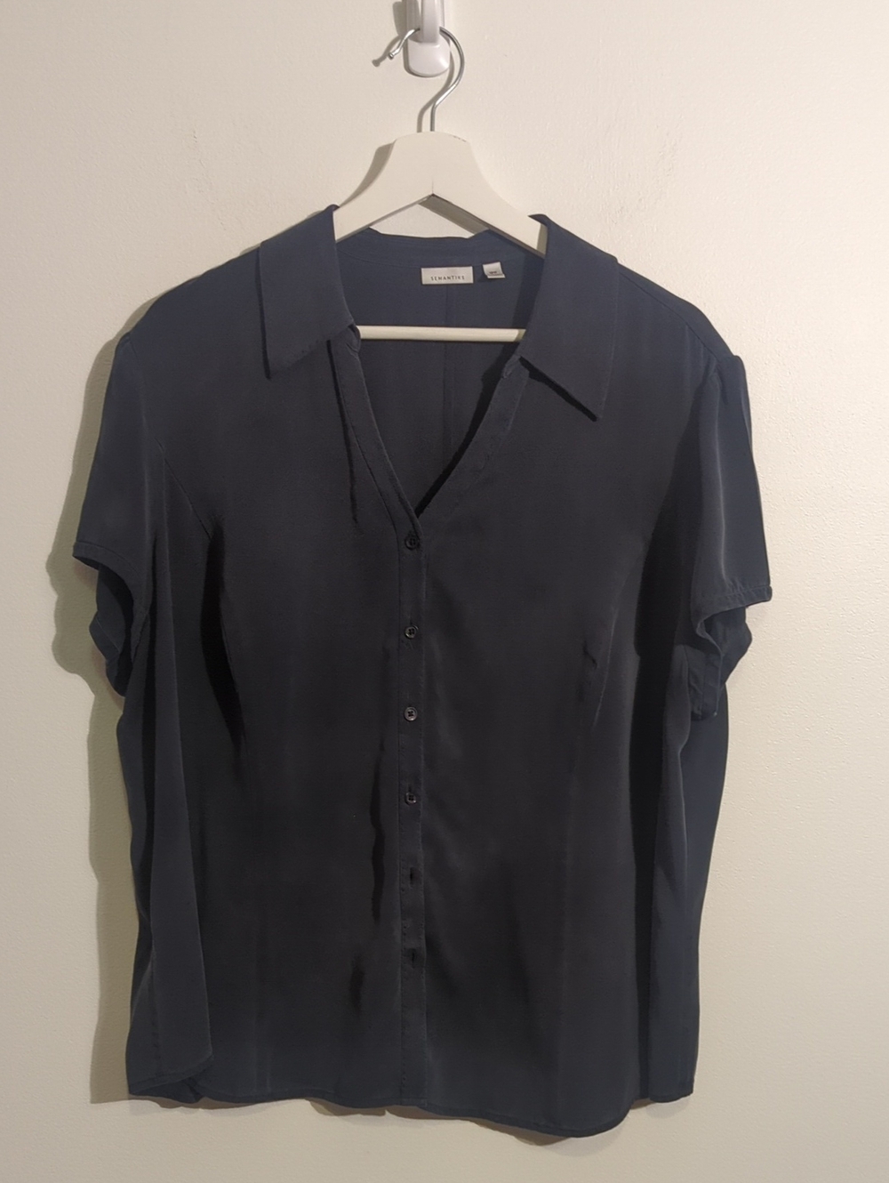 SEMANTIKS silk short sleeve button front shirt - size 18w